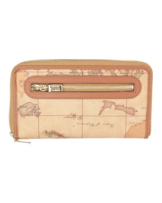 Alviero Martini Prima Classe - Portafoglio donna zip around in pelle naturale e tessuto goffrato Geo Classic 2