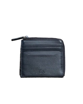Momo Design - Portafoglio piccolo uomo in pelle con zip