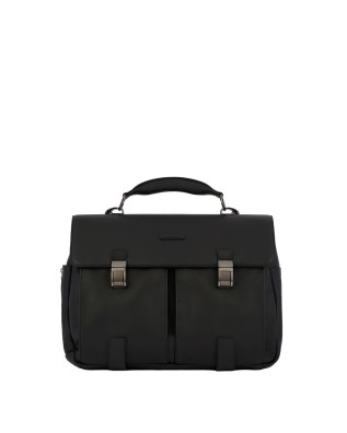 Piquadro - Cartella in pelle porta pc 15.6'' con manico singolo e tasche esterne Modus