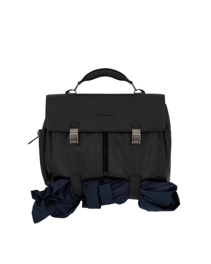 Piquadro - Cartella in pelle porta pc 15.6'' con manico singolo e tasche esterne Modus