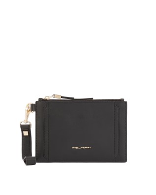 Piquadro - Pochette donna in pelle con manico removibile Circle