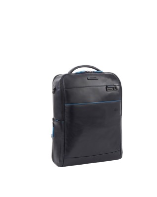 Piquadro - Zaino in pelle porta 15,6" e porta iPad® Blue Square 2