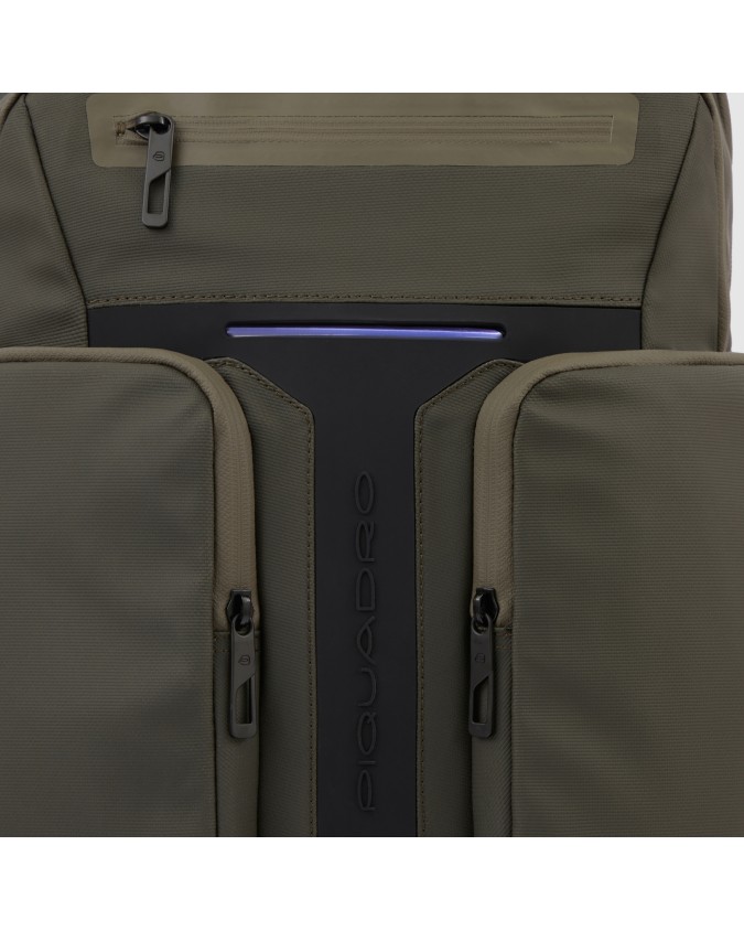 Piquadro - Nylon-Rucksack für 14-Zoll-Laptops mit wasserdichtem