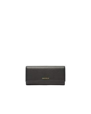  Coccinelle - Portafoglio in pelle con patta Metallic Soft