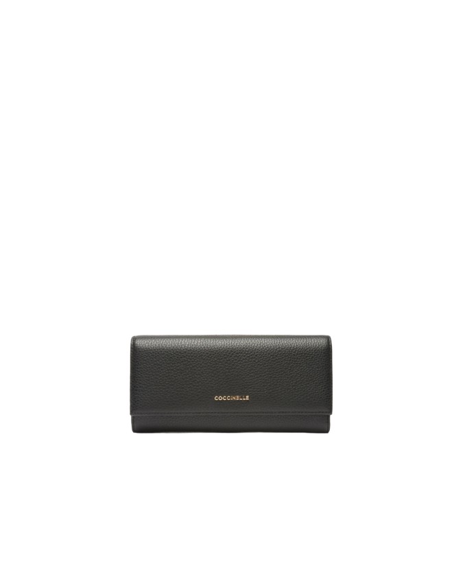  Coccinelle - Portafoglio in pelle con patta Metallic Soft