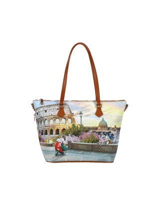  Ynot - Borsa shopping a spalla in ecopelle stampata Yesbag