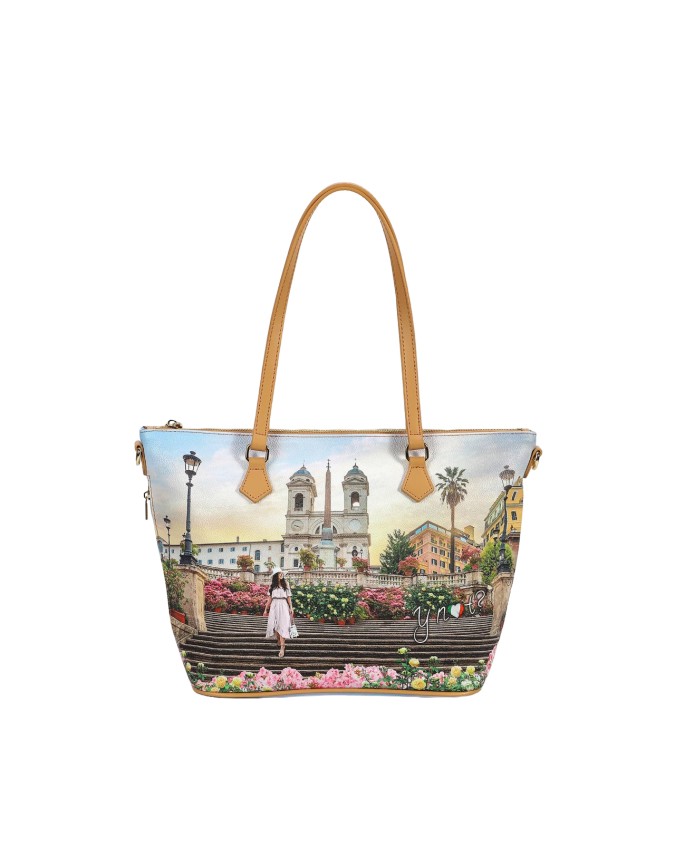 Ynot - Yesbag Printed Faux Leather Shoulder Tote