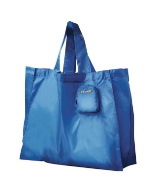 Travel Blue - Borsa con doppio manico pieghevole in poliestere