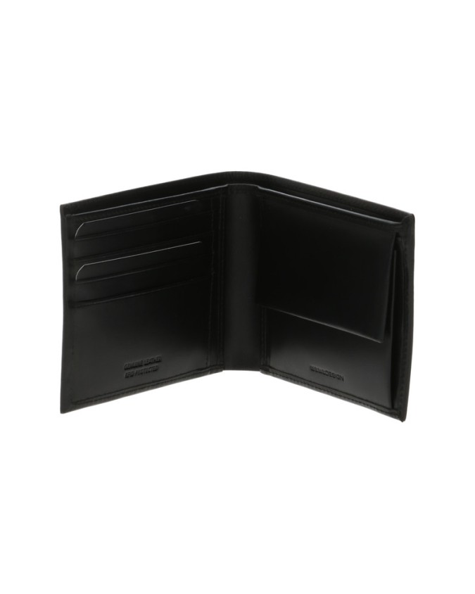 Momo Design - Portafoglio uomo in pelle liscia con tasca porta monete