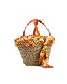 Ynot - Borsa shopping in tessuto e rafia Large