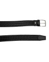 Made In Italy - Cintura uomo in pelle intrecciata elasticizzata Nero
