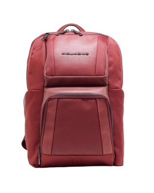  Piquadro - Zaino uomo in pelle e tessuto riciclato porta pc
