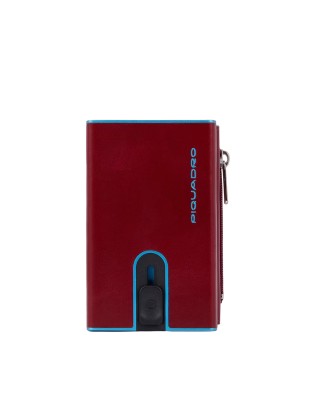 Piquadro - Portafoglio in pelle e metallo con sliding system e tasca portamonete
