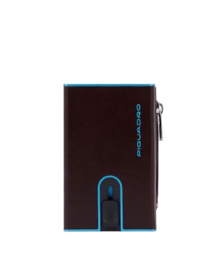 Piquadro - Portafoglio in pelle e metallo con sliding system e tasca portamonete