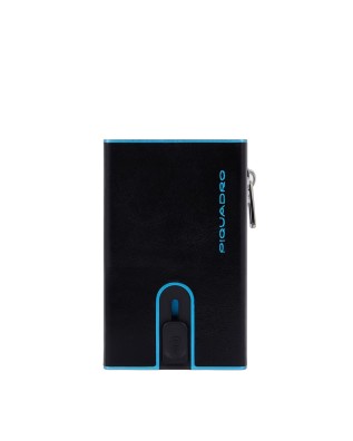 Piquadro - Portafoglio in pelle e metallo con sliding system e tasca portamonete