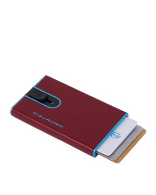 Piquadro- Porta carte di credito slim in pelle e metallo con sliding system 2