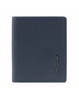 Piquadro - Portafoglio uomo con porta carte di credito verticale in pelle RFID