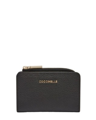 Coccinelle - Porta carte di credito compatto in pelle Metallic Soft 2
