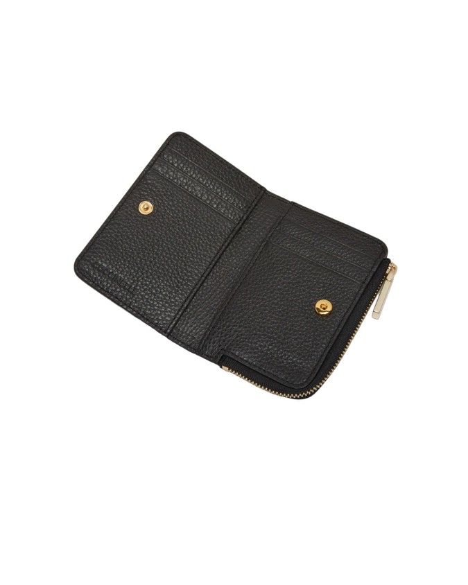 Coccinelle - Porta carte di credito compatto in pelle Metallic Soft