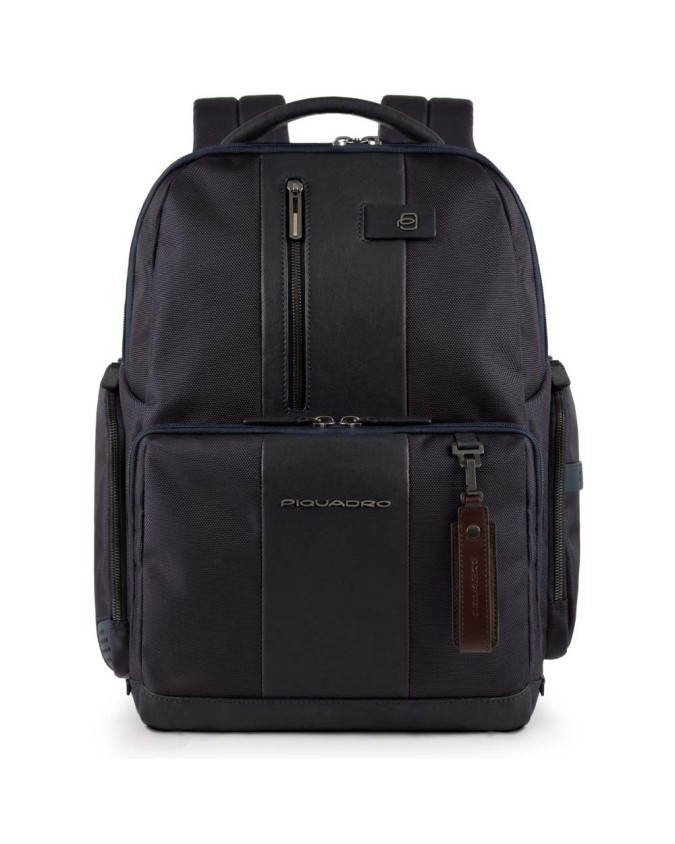 PIQUADRO - Zaino iconico all-tech in pelle e tessuto - Blu - CA4439BRBM/BLU  su