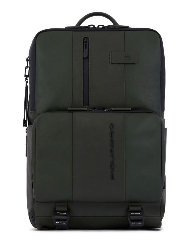 Piquadro - Zaino in pelle porta pc 15,6" con schienale