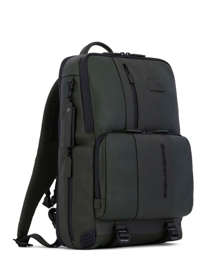 Piquadro - Zaino in pelle porta pc 15,6" con schienale