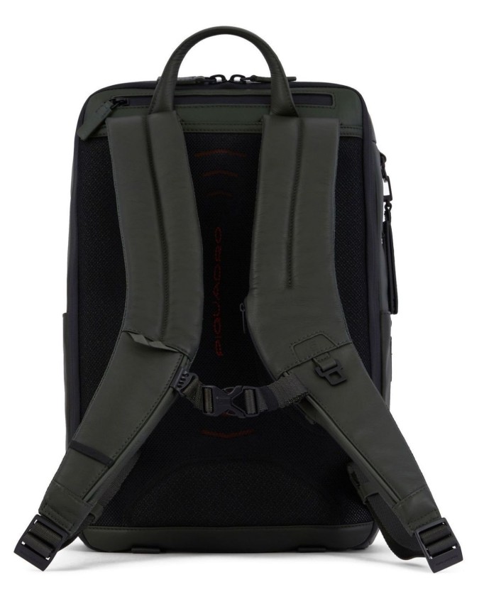 Piquadro - Zaino in pelle porta pc 15,6" con schienale