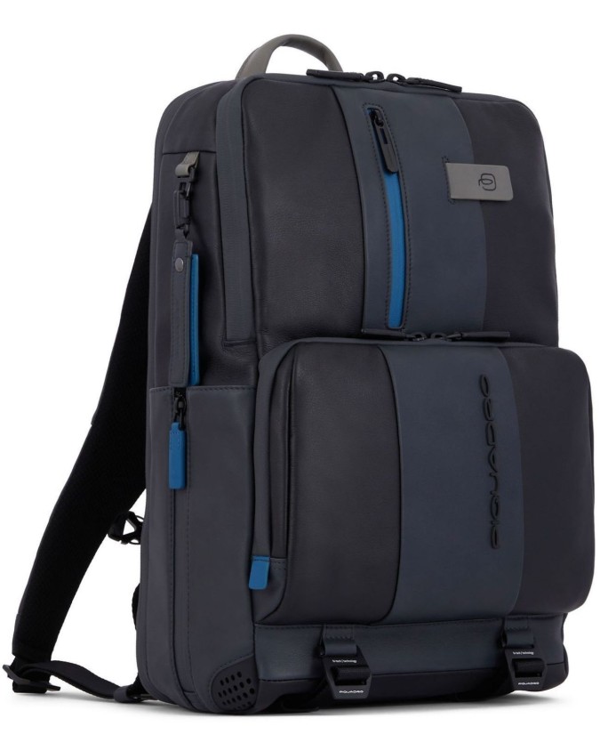Piquadro - Zaino in pelle porta pc 15,6" con schienale