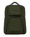 Piquadro - Zaino uomo in pelle e tessuto riciclato porta pc
