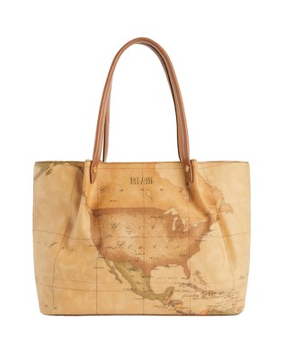 Alviero Martini Prima Classe - Borsa shopping in tessuto stampa Geo Classic