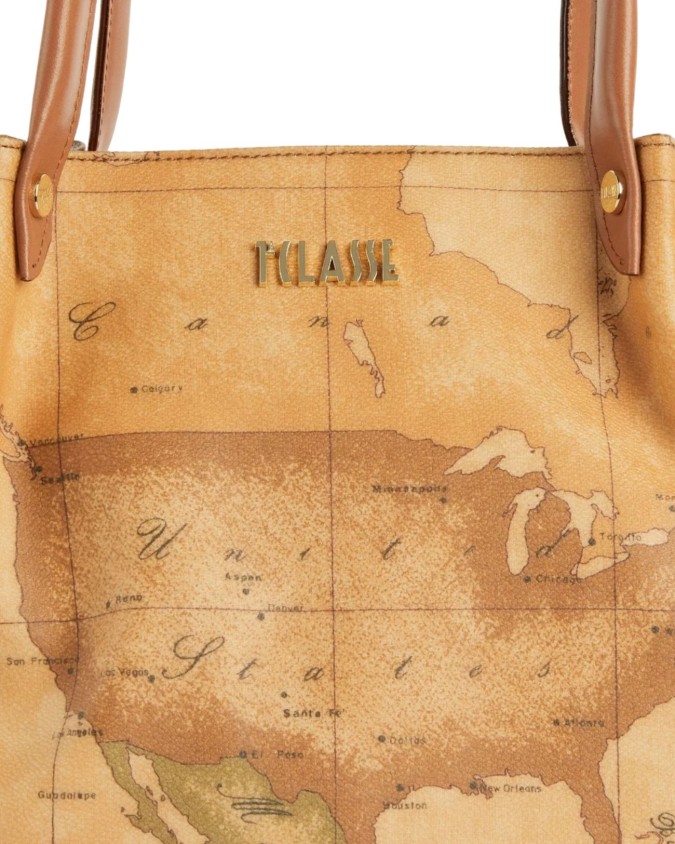 Alviero Martini Prima Classe - Borsa shopping in tessuto stampa Geo Classic