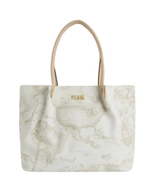 Alviero Martini Prima Classe - Borsa shopping in tessuto stampa Geo White