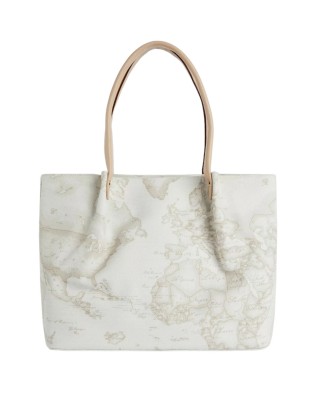 Alviero Martini Prima Classe - Borsa shopping in tessuto stampa Geo White 2
