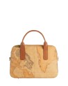 Alviero Martini Prima Classe - Bauletto piccolo con tracolla in tessuto stampa Geo Classic