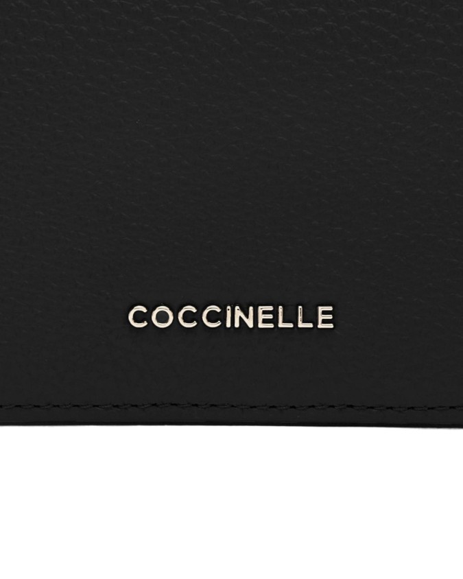 Coccinelle - Portafoglio donna piccolo con patta in pelle Metallic Soft