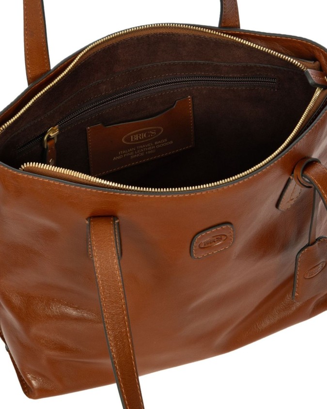  Bric's - Borsa shopping in pelle con doppio manico Volterra