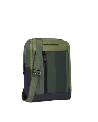  Piquadro - Borsello uomo in pelle e tessuto riciclato porta 2