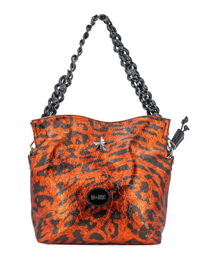 MBRC - Borsa shopper in pelle piccola con doppio manico Leo
