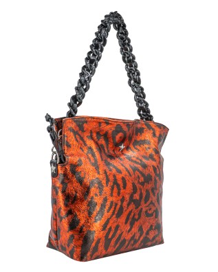 MBRC - Borsa shopper in pelle piccola con doppio manico Leo 2