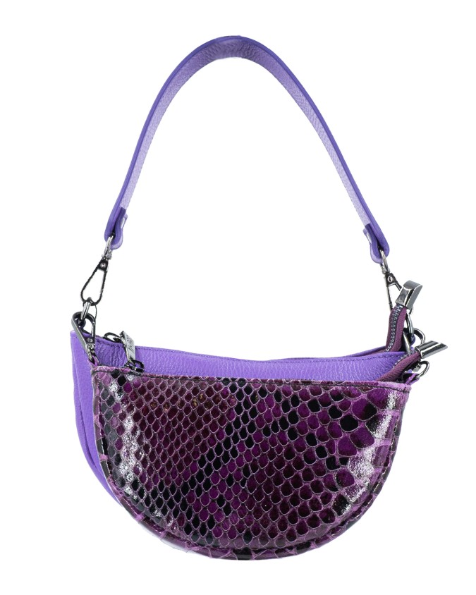 MBRC - Borsa a spalla in pelle con pochette aggiuntiva Duble