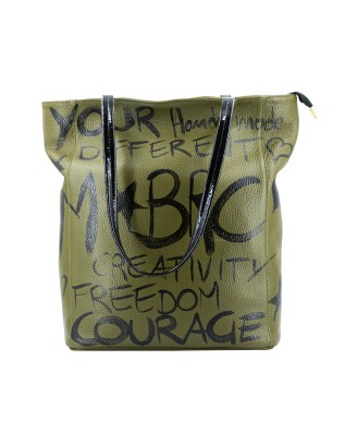 MBRC - Borsa shopper in pelle dipinta a mano Symbol