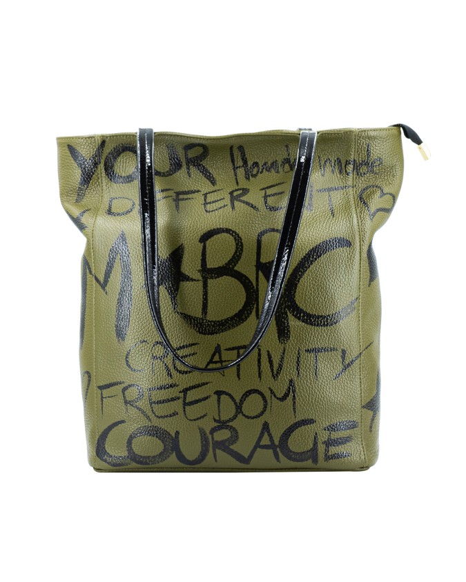 MBRC - Borsa shopper in pelle dipinta a mano Symbol