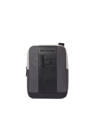 Piquadro - Borsello uomo in pelle e tessuto riciclato porta iPad 10,2''Air 10,9''Pro 11''