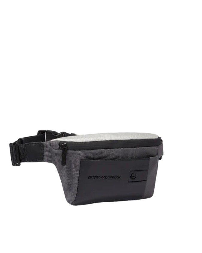 Piquadro - Marsupio uomo in pelle e tessuto riciclato RFID
