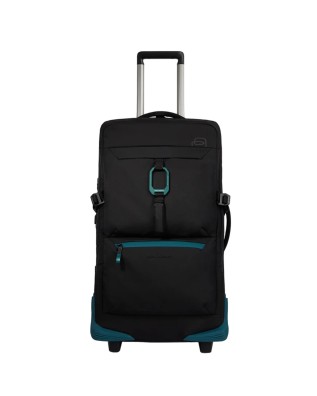 Piquadro - Borsone/Trolley in tessuto riciclato 2 ruote Corner 2.0