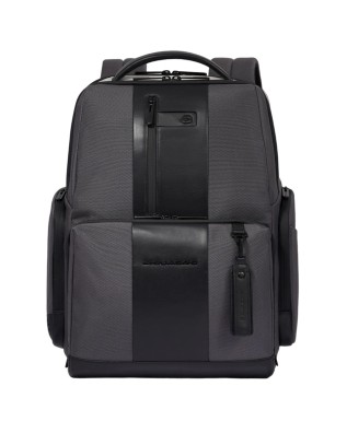 Piquadro - Zaino fast-check porta pc 15.6'' e iPad® Pro 11'' in pelle e tessuto
