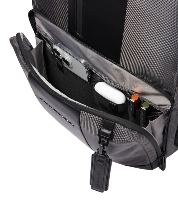 Piquadro - Zaino fast-check porta pc 15.6'' e iPad® Pro 11'' in pelle e tessuto