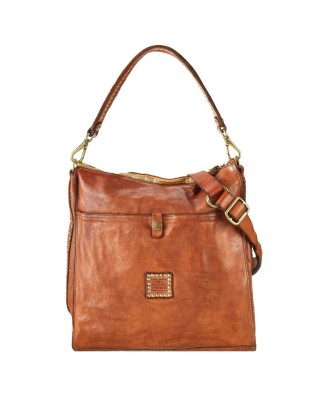 Campomaggi - Borsa a spalla grande in pelle con rivetti Kura
