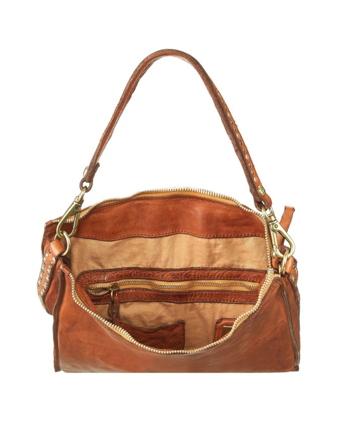 Campomaggi - Borsa a spalla grande in pelle con rivetti Kura