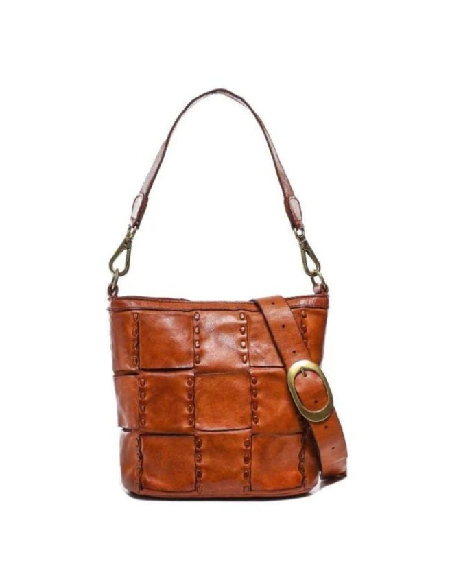 Campomaggi - Borsa a secchiello in pelle con tracolla Edera
